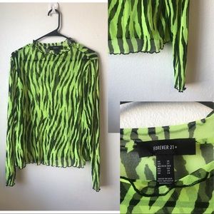 Sheer Zebra Print Top